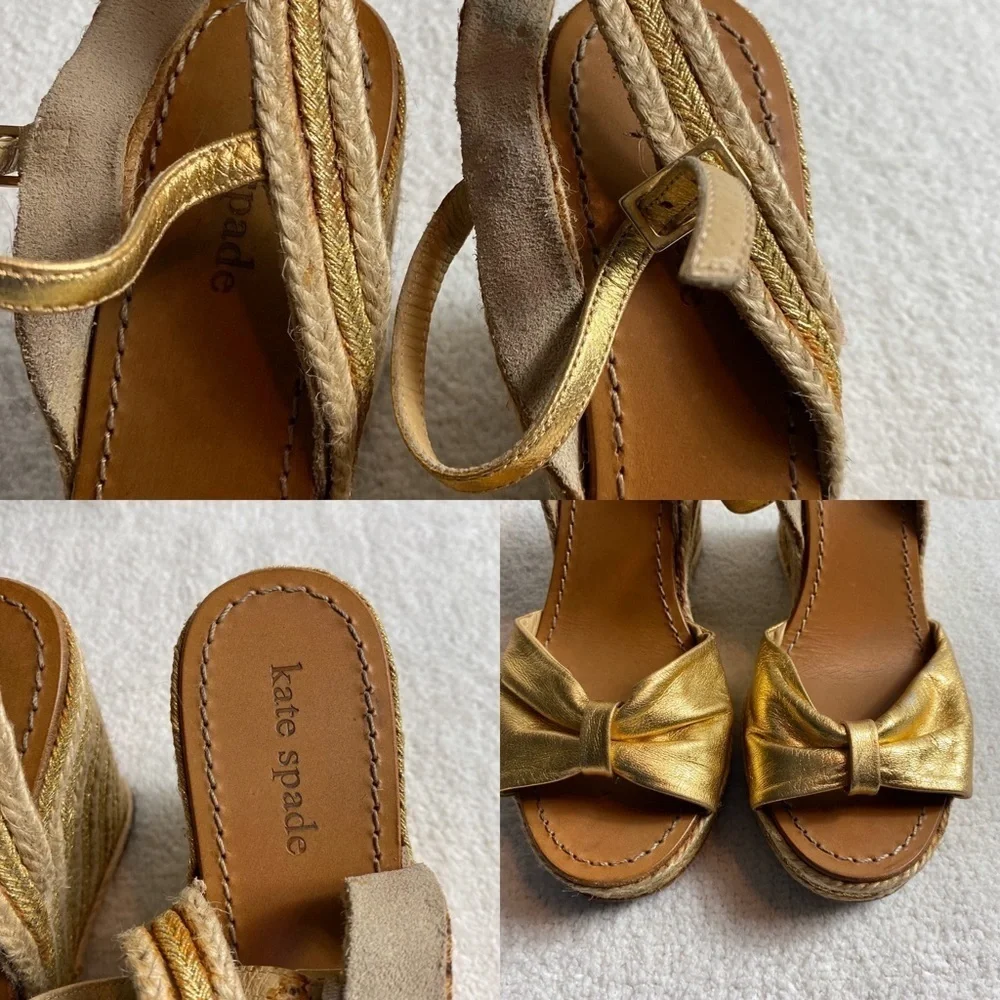 Kate spade leather wedges size 8.5